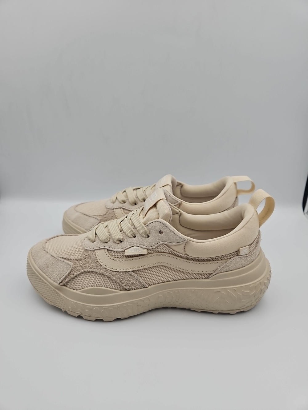 Vans Women's Cream Mesh & Suede Sneaker